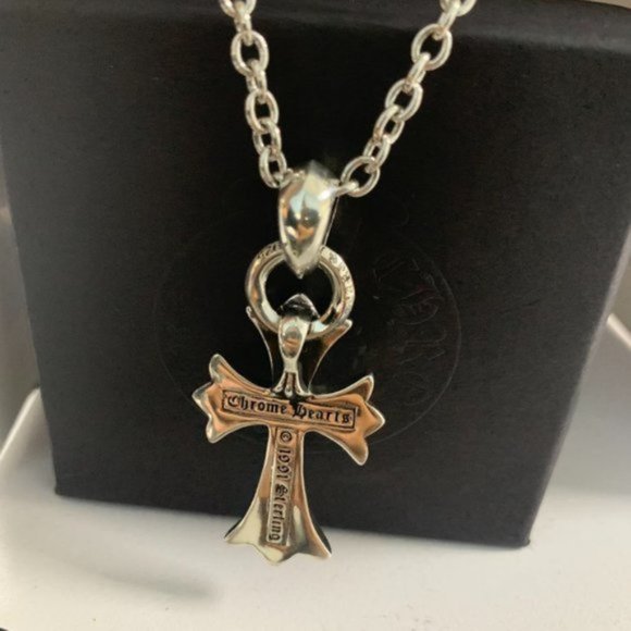 Chrome Hearts Necklace- Cross Necklace Rock Necklace 925 Sliver Jewelry - Picture 9 of 9